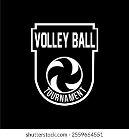 Volleyball team emblem logo design vector illustration