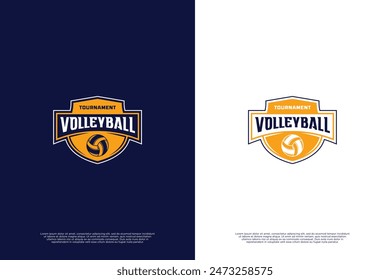 Volleyball team logo design with shield emblem