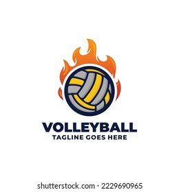 Volleyball team logo design vector illustration