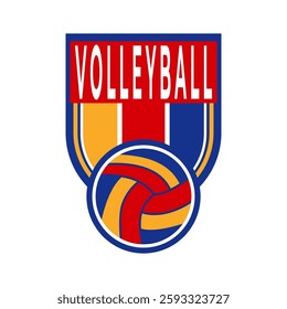 Volleyball team logo design vector template