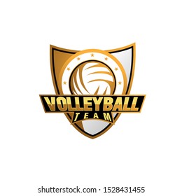 volleyball team logo icon with golden color for club and competition emblem