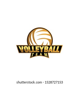 volleyball team logo icon with golden color for club and competition emblem