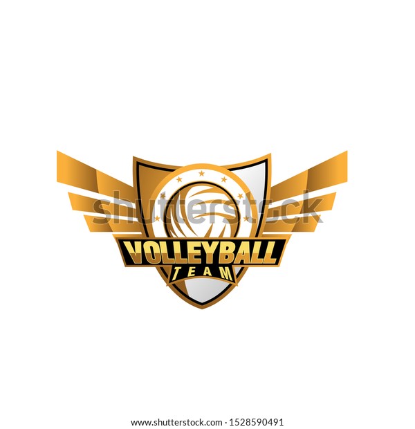 Volleyball Team Logo Icon Golden Color Stock Vector (Royalty Free ...