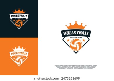 Volleyball team sport logo design. Emblem team volleyball logo