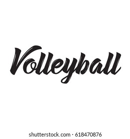 volleyball, text design. Vector calligraphy. Typography poster. Usable as background.