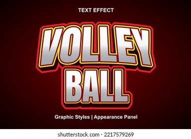 volleyball text effect with graphic style and editable.
