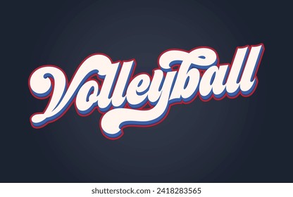 Volleyball text effect vector. Editable college t-shirt design printable text effect vector.