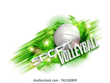 volleyball text on an abstract background, sports