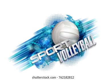 volleyball text on an abstract background, sports