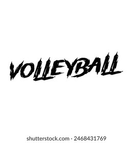 volleyball text on white background.