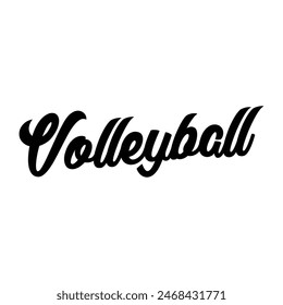 volleyball text on white background.