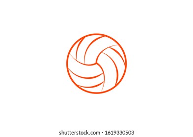 Volleyball thin line background vector