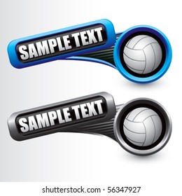 volleyball tilted blue and gray banners