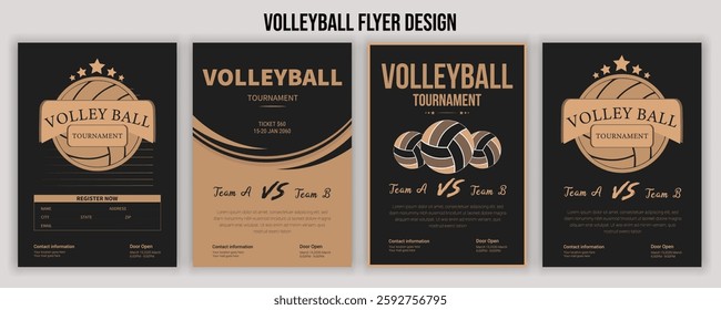 Volleyball Tournament Flyer Template  Championship Sports Event Poster Design Editable EPS for Game Night and Athletic Club Promotion  Perfect for Stock Market Uploads and Easy Customization.