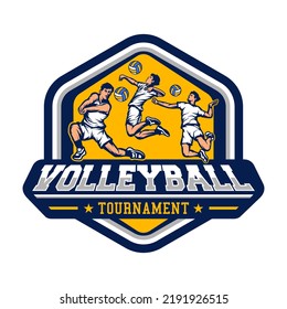 Volleyball Tournament Logo Concept Vector 