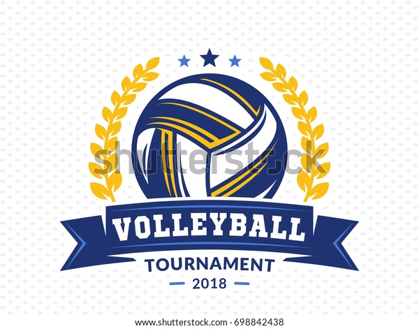Volleyball Tournament Logo Emblem Icons Designs Stock Vector (Royalty ...