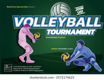 VolleyBall Tournament Poster, Championship Sports Event.