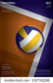 Volleyball Tournament Poster Template Design Vector Illustration