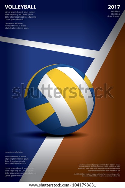 Volleyball Tournament Poster Template Design Vector Stock Vector ...