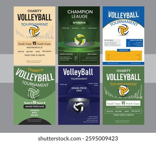 Volleyball tournament posters, flyer with volleyball ball template Volleyball championship flyer layout design, vector, award ribbon, flyer ,Sports Club Volleyball Tournament Flyer Design
Premium 