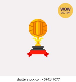 Volleyball trophy cup icon