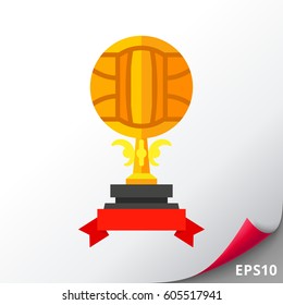 Volleyball trophy cup icon