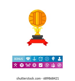 Volleyball trophy cup icon