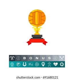 Volleyball trophy cup icon