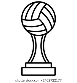 Volleyball Trophy, premium award icon in line style. High quality outline symbol of achievement