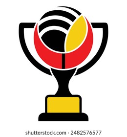 Volleyball Trophy Winter Sports Action Vector Illustration