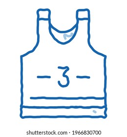 Volleyball T-shirt sketch icon vector. Hand drawn blue doodle line art Volleyball T-shirt sign. isolated symbol illustration