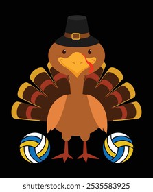 Volleyball Turkey Thanksgiving Eps Design File.