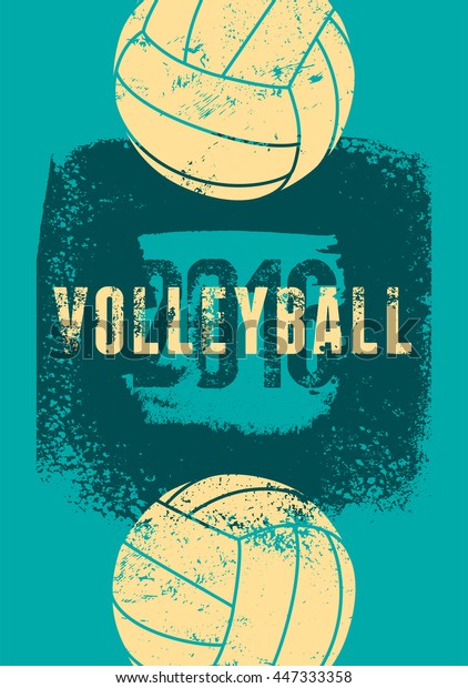 Volleyball Typographical Vintage Grunge Style Poster Stock Vector ...