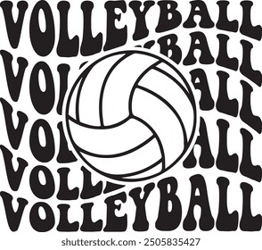 Volleyball Typografie Clip Art Design auf einfarbigem weißem, transparentem, isoliertem Hintergrund für Karte, Hemd, Kapuze, Sweatshirt, Bekleidung, Tag, Becher, Symbol, Poster oder Abzeichen