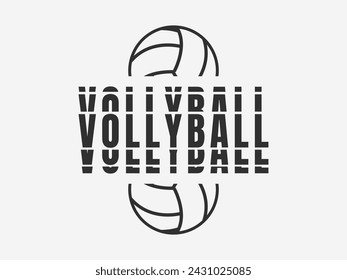 Volleyball Typography Design, Volleyball Lettering Design, Volleyball Passion Typography Art, Volleyball Typeface Logo, Sports Elegance, Typography Badge, Typography Design, illustration