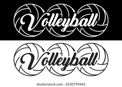 Volleyball Typography, Volleyball Vector, vector, Volleyball Lineart, Volleyball silhouette, Sports silhouette