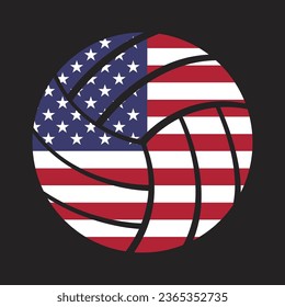 Volleyball auf einer US-Flagge