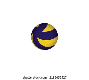Elemento de diseño del logotipo del icono de bola vectorial de voleibol