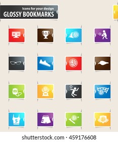 Volleyball vector bookmark icons for your design