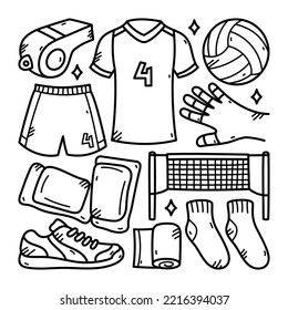 Volleyball vector doodle illustration isolated background
