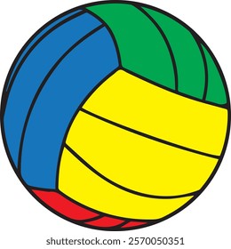 Volleyball vector with eye-catching multi colors