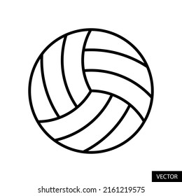 Volleyball vector icon in line style design for website design, app, UI, isolated on white background. Editable stroke. EPS 10 vector illustration.