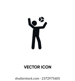 Volleyball vector icon . Modern, simple flat vector illustration for website or mobile app. Man and ball symbol, logo illustration. Pixel perfect vector graphics	
