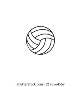 Icono vectorial de voleibol sobre fondo blanco. Icono para diseño web, aplicaciones, pegatinas, banner, afiches, uso de impresión y parte del logo. 