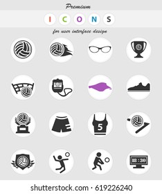 volleyball vector icons for user interface design