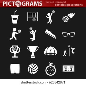 volleyball vector icons for user interface design