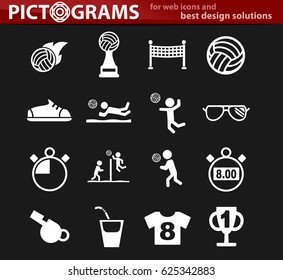 volleyball vector icons for user interface design