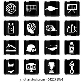 volleyball vector icons for user interface design