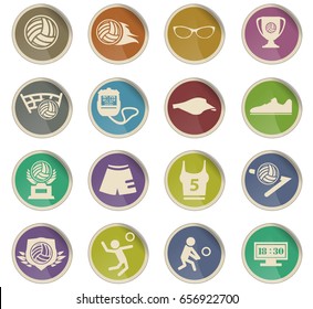 volleyball vector icons for user interface design