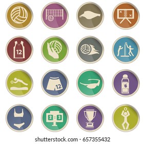 volleyball vector icons for user interface design